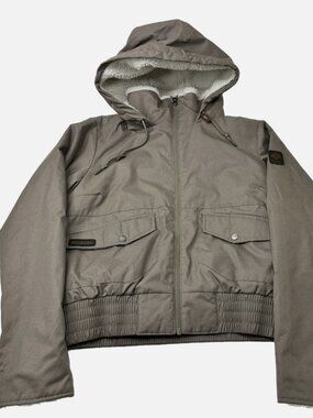 Columbia Thermal Coil Grey Hood Full Zip Puffer Coat Size XS